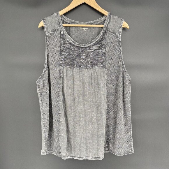 Bit & Bridle Women's Sleeveless Top 2X Gray 100% Cotton - Picture 1 of 7